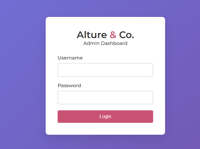 Page de connexion admin avec design violet élégant