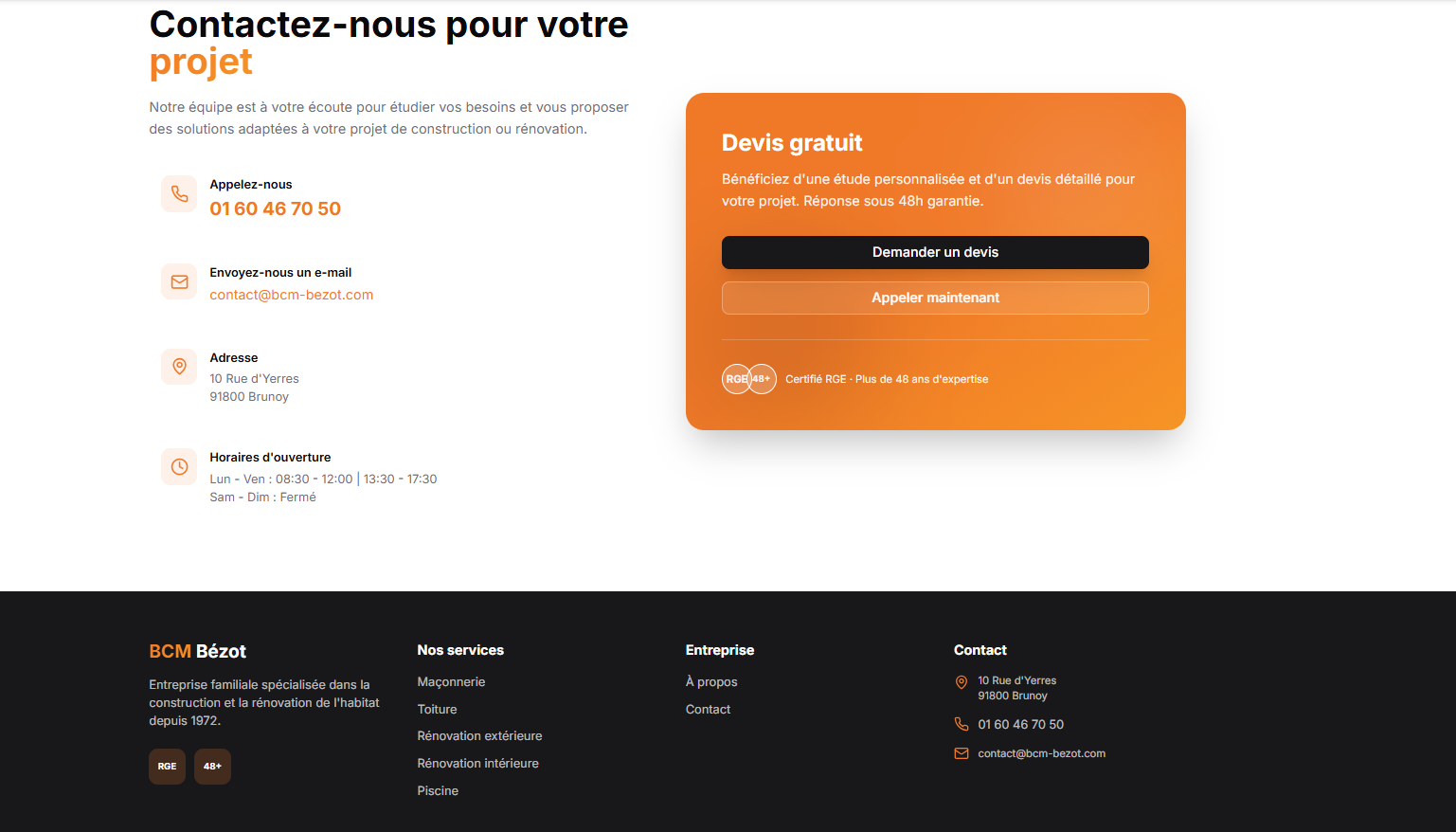 Section contact BCM Bézot