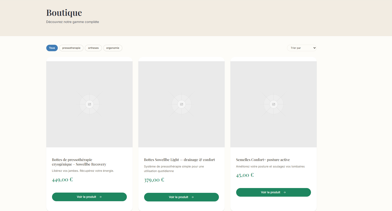 Page boutique Sowellbe