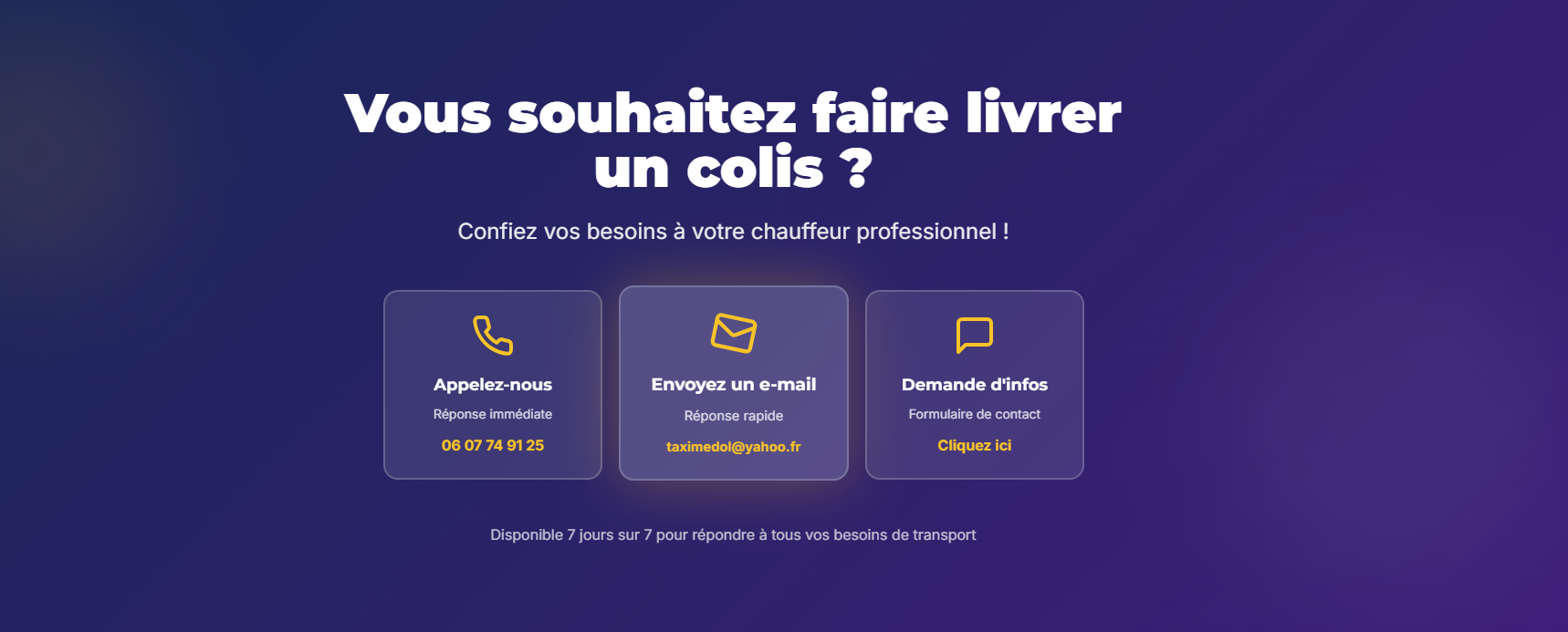 Section contact Taxi Médol