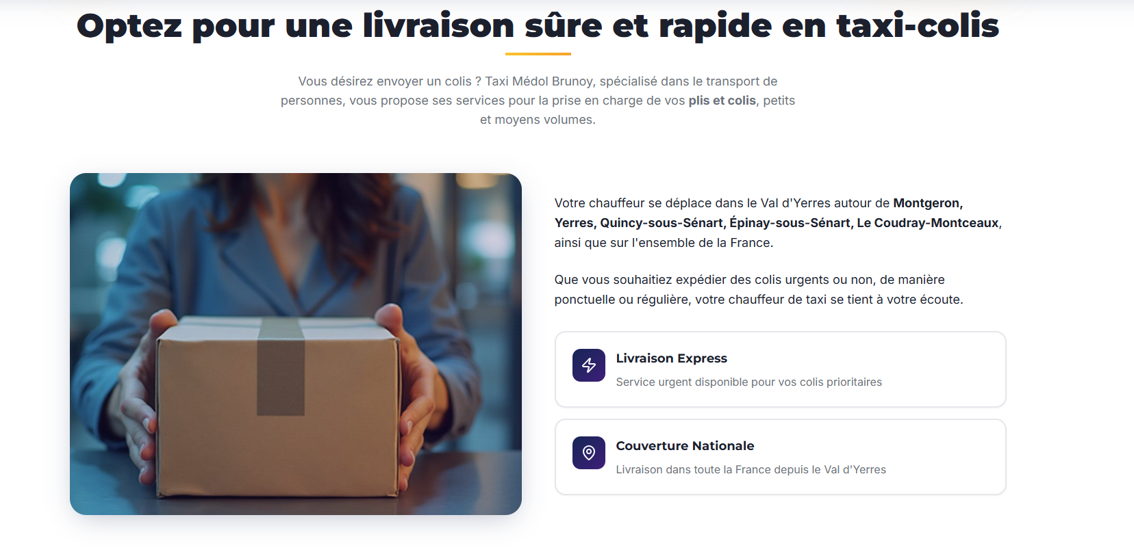 Section livraison Taxi Médol